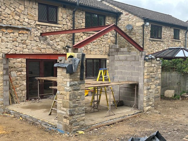 Adding the frame for sunroom shotley bridge